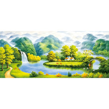Load image into Gallery viewer, Mountain And Stream - 150*66CM 11CT Stamped Cross Stitch (Mona Lisa Brand Silk)
