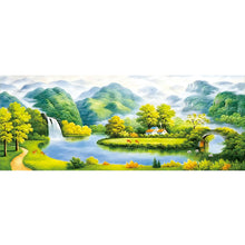 Load image into Gallery viewer, Mountain And Stream - 150*66CM 11CT Stamped Cross Stitch (Mona Lisa Brand Silk)
