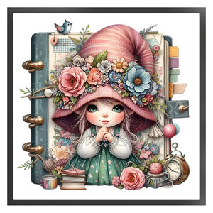 Gnome Girl - 50*50CM 18CT Stamped Cross Stitch