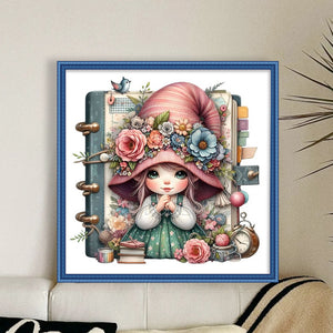 Gnome Girl - 50*50CM 18CT Stamped Cross Stitch