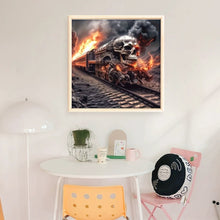 Load image into Gallery viewer, Skeleton Train - 40*40CM 11CT Stamped Cross Stitch(Mona Lisa Brand)
