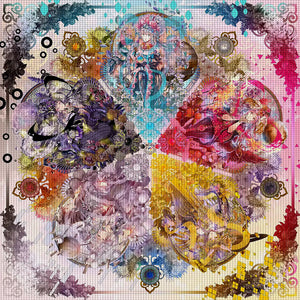 Five Elements Girl - 95*95CM 14CT Stamped Cross Stitch(Xiaobai Brand)