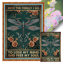 Load image into Gallery viewer, Vintage Poster-Dragonfly - 50*70CM 11CT Stamped Cross Stitch

