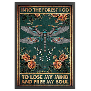 Vintage Poster-Dragonfly - 50*70CM 11CT Stamped Cross Stitch
