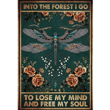 Load image into Gallery viewer, Vintage Poster-Dragonfly - 50*70CM 11CT Stamped Cross Stitch
