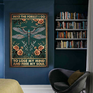 Vintage Poster-Dragonfly - 50*70CM 11CT Stamped Cross Stitch