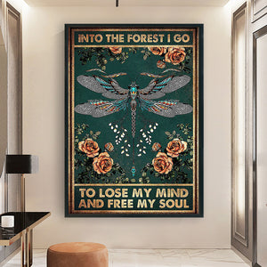 Vintage Poster-Dragonfly - 50*70CM 11CT Stamped Cross Stitch