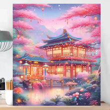 Load image into Gallery viewer, Peach Blossom Tower - 60*80CM 9CT Stamped Cross Stitch (Mona Lisa Brand)
