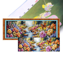 Load image into Gallery viewer, Landscape And Flowers - 169*51CM 11CT Stamped Cross Stitch (Mona Lisa Brand)
