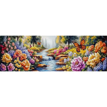 Load image into Gallery viewer, Landscape And Flowers - 169*51CM 11CT Stamped Cross Stitch (Mona Lisa Brand)

