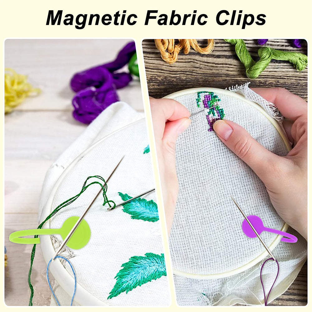 12PCS Fabric Huggers with 10PCS Silicone Magnetic Fabric Clips for Cross Stitch