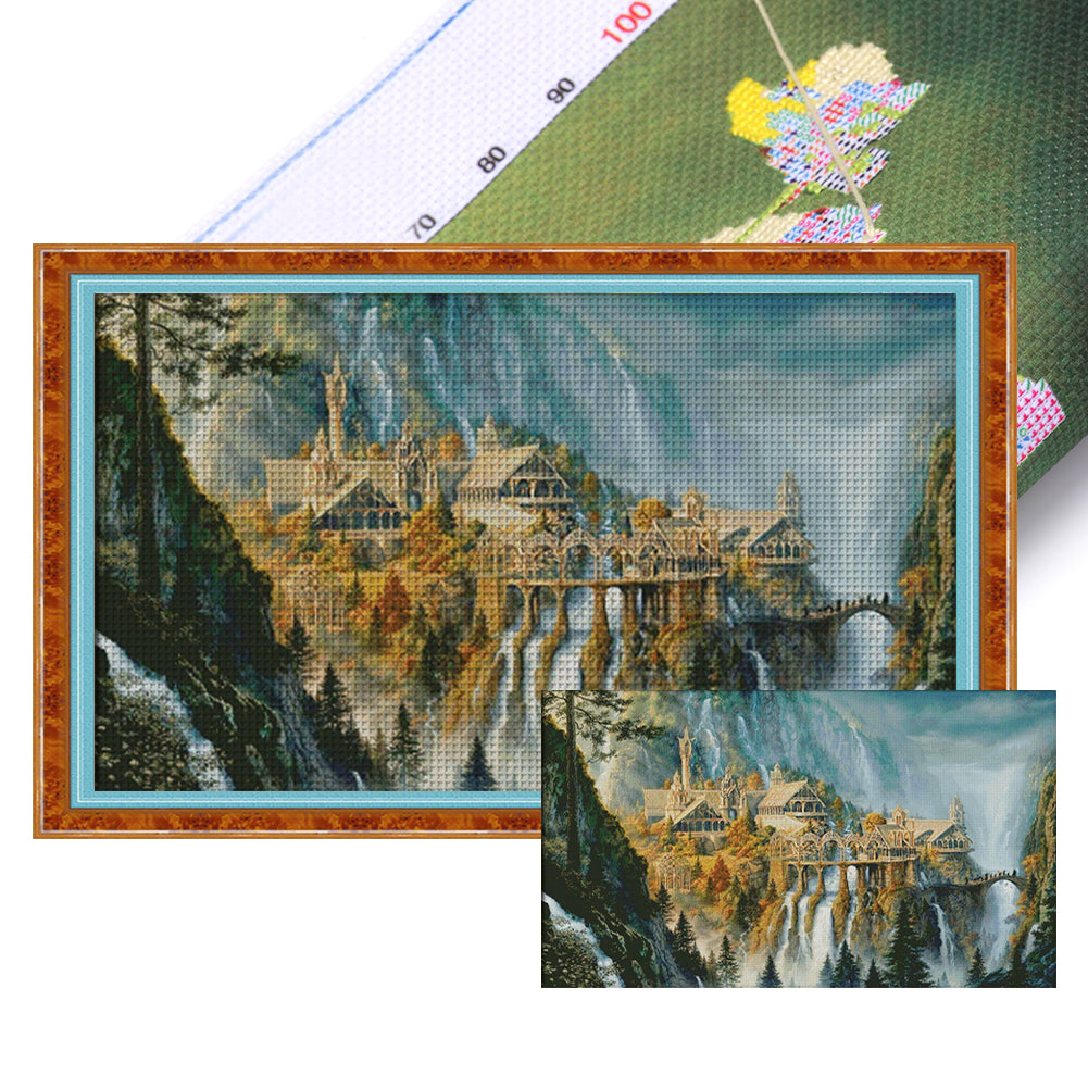 Lord Of The Rings-Momentum Landscape - 100*64CM 14CT Stamped Cross Stitch(Xiaobai Brand)