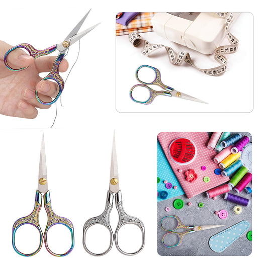 2PCS Metal Craft Scissors Vintage Sewing Scissors for Fabric Sewing Gift