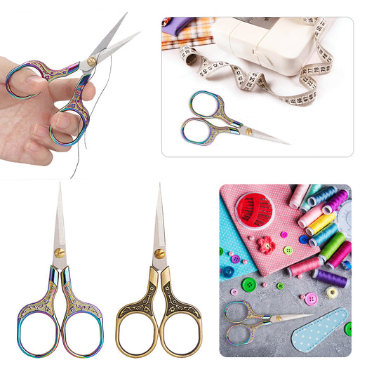 2PCS Metal Craft Scissors Vintage Sewing Scissors for Fabric Sewing Gift