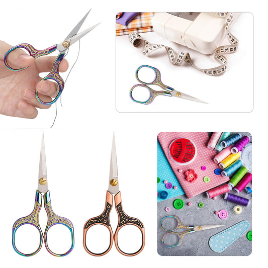 2PCS Metal Craft Scissors Vintage Sewing Scissors for Fabric Sewing Gift