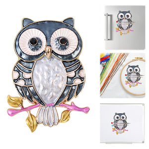 Cross Stitch Needle Minder Magnetic Needle Nanny for Fridge Decor (Owl)