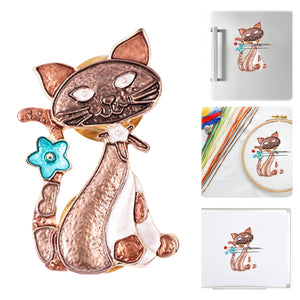 Cross Stitch Needle Minder Magnetic Needle Nanny for Fridge Decor (Cat)