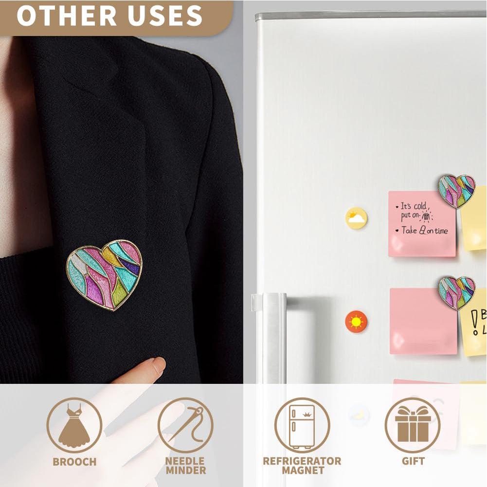 Cross Stitch Needle Minder Magnetic Needle Nanny for Fridge Decor (Heart)