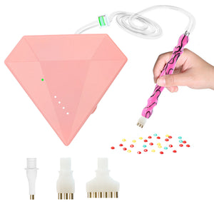 Diamond Aid Tool Portable Vacuum Diamond Painting Pen Kit for DIY (Pink)