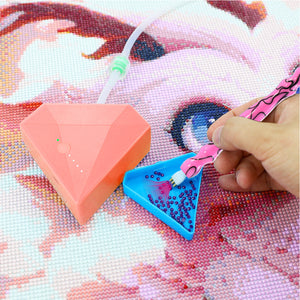 Diamond Aid Tool Portable Vacuum Diamond Painting Pen Kit for DIY (Pink)