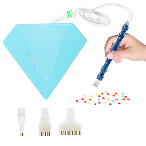 Diamond Aid Tool Portable Vacuum Diamond Painting Pen Kit for DIY (Blue)