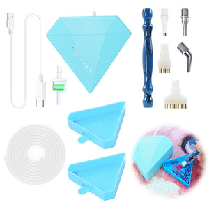 Diamond Aid Tool Portable Vacuum Diamond Painting Pen Kit for DIY (Blue)