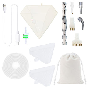 Diamond Aid Tool Portable Vacuum Diamond Painting Pen Kit for DIY (White)