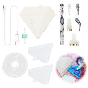 Diamond Aid Tool Portable Vacuum Diamond Painting Pen Kit for DIY (White)
