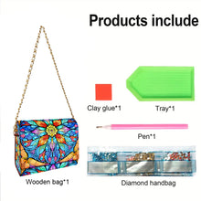 Load image into Gallery viewer, DIY Diamond Art Wooden Coin Pouch 5D Diamond Painting Crystal Rhinestone Purse

