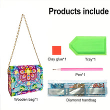 Load image into Gallery viewer, DIY Diamond Art Wooden Coin Pouch 5D Diamond Painting Crystal Rhinestone Purse
