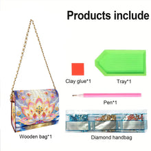 Load image into Gallery viewer, DIY Diamond Art Wooden Coin Pouch 5D Diamond Painting Crystal Rhinestone Purse
