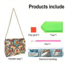 Load image into Gallery viewer, DIY Diamond Art Wooden Coin Pouch 5D Diamond Painting Crystal Rhinestone Purse
