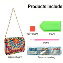 Load image into Gallery viewer, DIY Diamond Art Wooden Coin Pouch 5D Diamond Painting Crystal Rhinestone Purse
