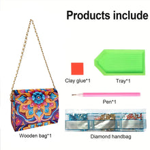 Load image into Gallery viewer, DIY Diamond Art Wooden Coin Pouch 5D Diamond Painting Crystal Rhinestone Purse
