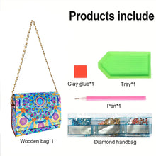 Load image into Gallery viewer, DIY Diamond Art Wooden Coin Pouch 5D Diamond Painting Crystal Rhinestone Purse
