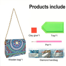 Load image into Gallery viewer, DIY Diamond Art Wooden Coin Pouch 5D Diamond Painting Crystal Rhinestone Purse
