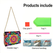 Load image into Gallery viewer, DIY Diamond Art Wooden Coin Pouch 5D Diamond Painting Crystal Rhinestone Purse
