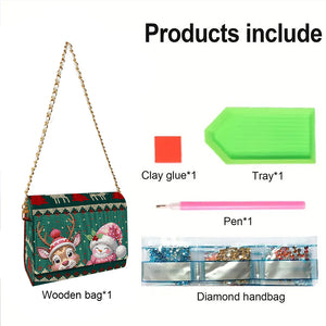 DIY Diamond Art Wooden Coin Pouch 5D Diamond Painting Crystal Rhinestone Purse