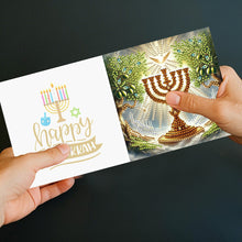 Load image into Gallery viewer, 6PCS DIY Diamond Art Greeting Cards Hanukkah Theme Congratulations Cards &amp; Gifts
