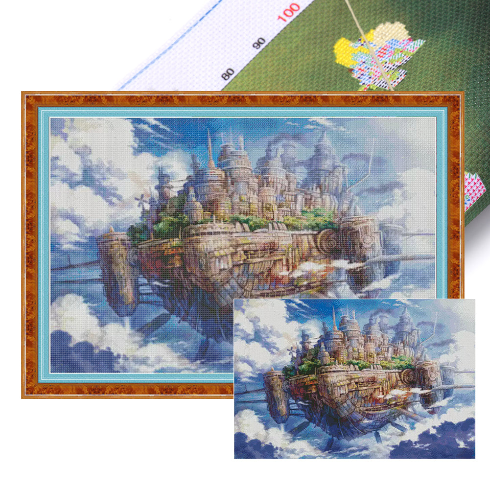 Castle In The Sky - 79*56CM 14CT Stamped Cross Stitch (Xiaobai Brand)