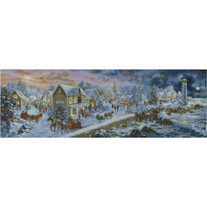 Seaside Christmas Town - 117*46CM 14CT Stamped Cross Stitch (Xiaobai Brand)