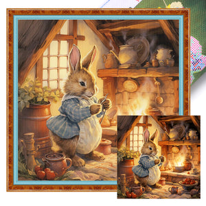 Kitchen Rabbit - 40*40CM 14CT Stamped Cross Stitch