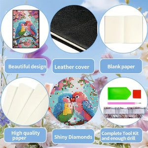 5D DIY Diamond Art Painting Notebook Kit Crystal Notepad Sketchbook for Birthday