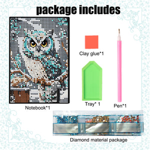 5D DIY Diamond Art Painting Notebook Kit Crystal Notepad Sketchbook for Birthday