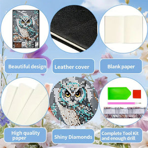 5D DIY Diamond Art Painting Notebook Kit Crystal Notepad Sketchbook for Birthday
