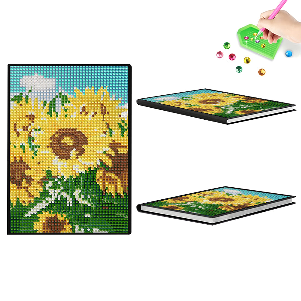 5D DIY Diamond Art Painting Notebook Kit Crystal Notepad Sketchbook for Birthday