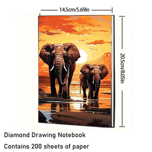 5D DIY Diamond Art Painting Notebook Kit Crystal Notepad Sketchbook for Birthday