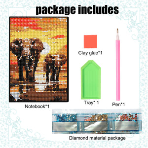 5D DIY Diamond Art Painting Notebook Kit Crystal Notepad Sketchbook for Birthday