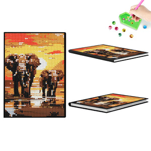 5D DIY Diamond Art Painting Notebook Kit Crystal Notepad Sketchbook for Birthday