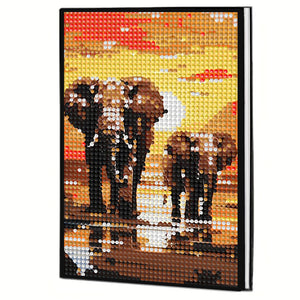 5D DIY Diamond Art Painting Notebook Kit Crystal Notepad Sketchbook for Birthday